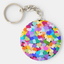 Confettis de coeur d'arc-en-ciel porte-clefs
