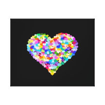 Confettis de coeurs d'arc-en-ciel toiles tendues