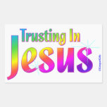 Confiance en cadeau de chrétien de Jésus Stickers Rectangulaires