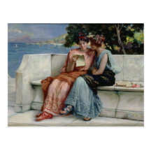 Confidences (oil on canvas) postcard