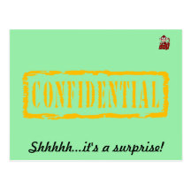 Confidential birthday surprise party invitation postcard