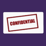 Confidential LG. Avery Label labels