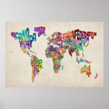 Configuration de texte du monde affiche