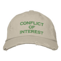 conflict of interest embroidered hat
