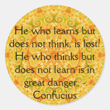 Confucius Quote  -  wearable wisdom Round Stickers