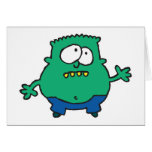 confused little green monster cards