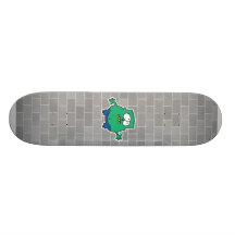 confused little green monster skate board decks
