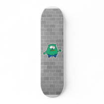 confused little green monster skate board decks