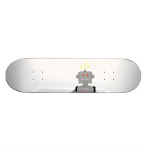 confused robot skateboard deck