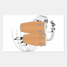 Conga Drums Rectangle Sticker