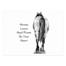 Congé Hoofprints de chevaux sur votre coeur : Art  Cartes Postales