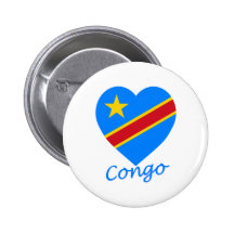 Congo Democratic Republic Flag Heart Pins