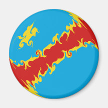 Congo-Kinshasa Gnarly Flag Magnets