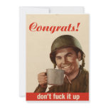 Congrats don't fuck it up invitations