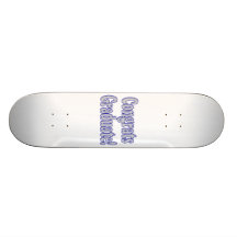 Congrats Graduate Blue & Silver Skate Deck