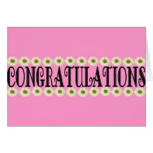 Congrats Pink Greeting Cards
