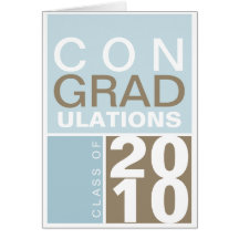 Congratulation class of year blue brown modern cards