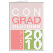 Congratulation class of year green pink modern greeting card