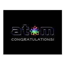 Congratulations! Atom (001) - Greetings Postcard