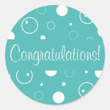 Congratulations Bubbles Envelope Seal Round Stickers