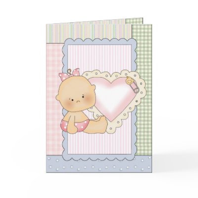 Congratulations Card: Baby Girl With Heart by LifeOverHere