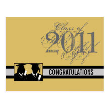 Congratulations Graduation Postcard 1 Gown