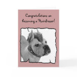Congratulations hairdresser boxer greeting card