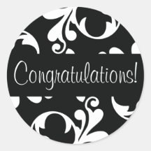 Congratulations Leaf Flourish Envelope Seal Stickers