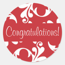 Congratulations Leaf Flourish Envelope Seal Stickers