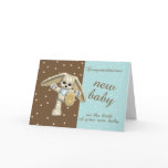 Congratulations New Baby Card With Cute Rabbit