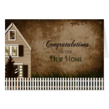 Congratulations - New Home - Brown Tones Greeting Card