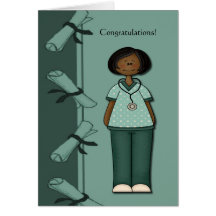 Congratulations Nurse Graduate Green Greeting Card