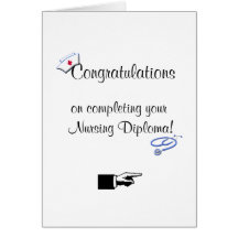 Congratulations on Nursing Diploma-Humour Greeting Cards