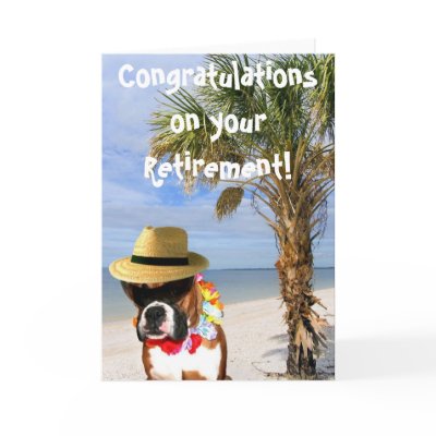 Congratulations on retirement boxer greeting card by ritmoboxer