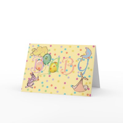 Congratulations on the birth of your new baby greeting cards by moonlake