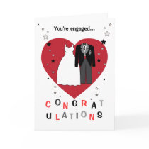 Congratulations on your engagement bride & groom greeting card