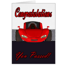 Congratulations passed driving test cards