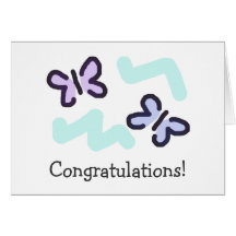 Congratulations! - Pastel Butterflies Cards