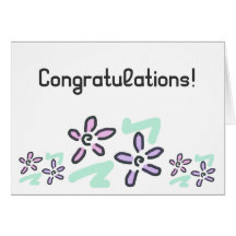 Congratulations! - Pastel Flowers Card