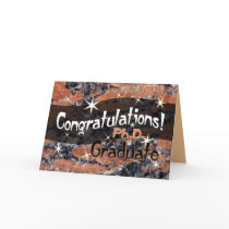 Congratulations Ph.D. Graduate Orange and Black Greeting Cards