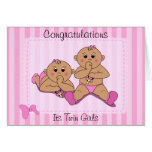 Congratulations - Twin Baby Girls Custom Card