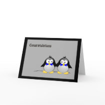 Congratulations Wedding/ Union Gay- Penguins Greeting Cards