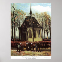 Congregation exiting Church in Nuenen - van Gogh Poster
