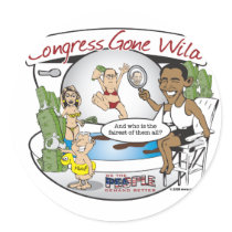 congress gone wild round stickers