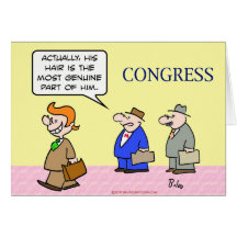 congress hair genuine part greeting cards