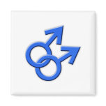 Connected Blue Male Symbols Magnet 02