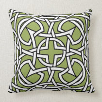 Connected Knot throw pillow by Whimzwhirled -green pillows
