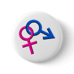 Connected Male and Female Symbols Button 003