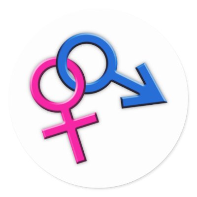 Connected Male and Female Symbols Stickers 002 by Sexuality