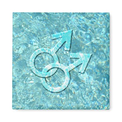 Connected Male Symbols Design Magnet 002 by Sexuality